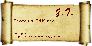 Geosits Tünde névjegykártya