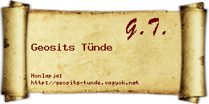 Geosits Tünde névjegykártya