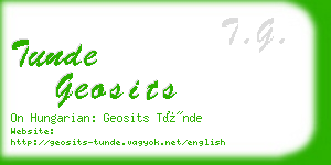 tunde geosits business card